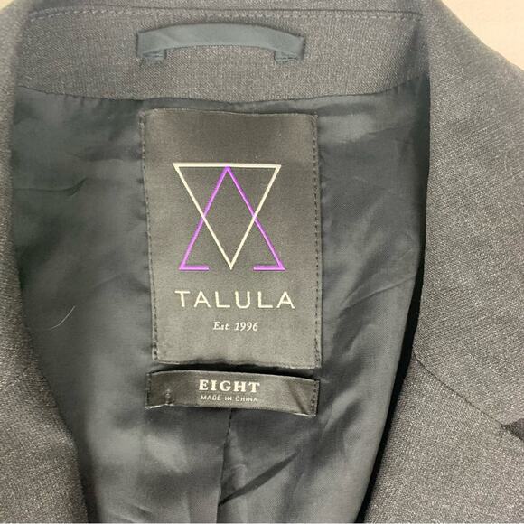 Talula women's 8 medium dark Charcoal Blazer revolve wool blend business - Picture 3 of 11